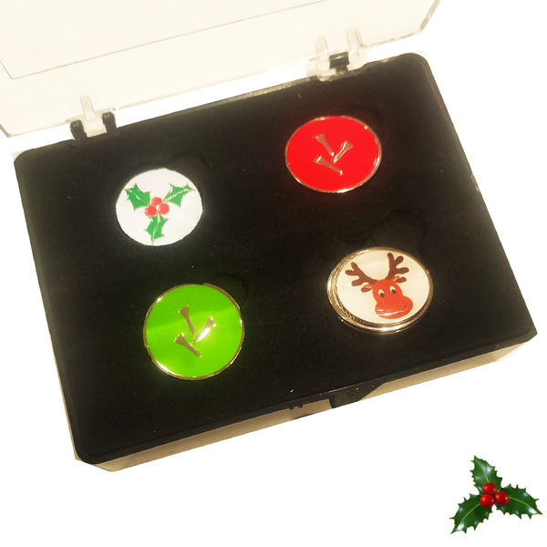 Festive Ball Marker and Visor Clip set - Golf Gifts UK - Golf wrapped up