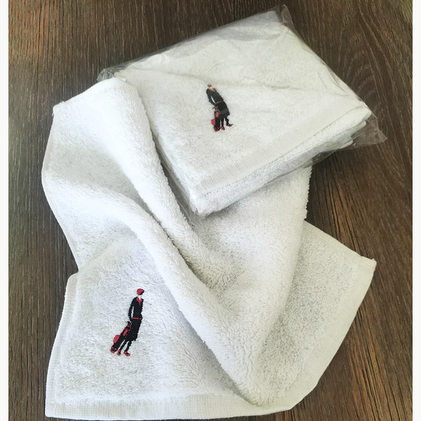 TWO Art Deco Embroidered Flannels - Golf Gifts UK - Golf wrapped up