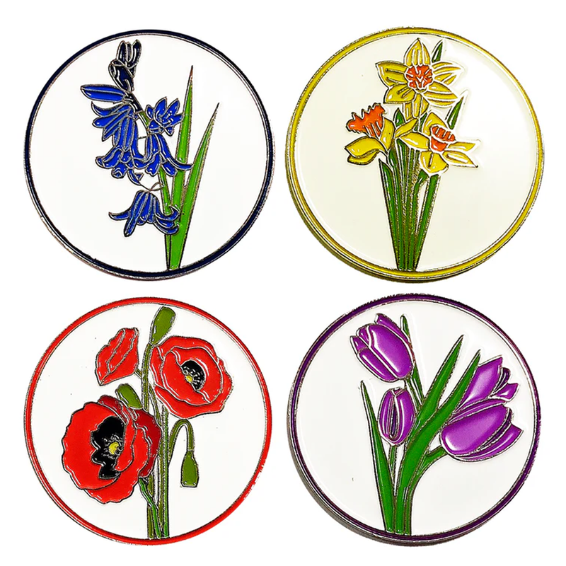 Garden Flower Ball Markers in Presentation Sleeve - Golf Gifts UK - Golf wrapped up