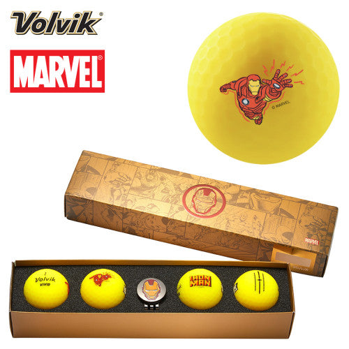 Volvik VIVID Marvel Iron Man Golf Ball Gift Set
