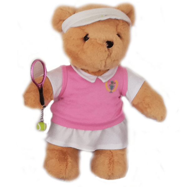 Tennis Teddy Bear - plain (girl) - Golf Gifts UK - Golf wrapped up