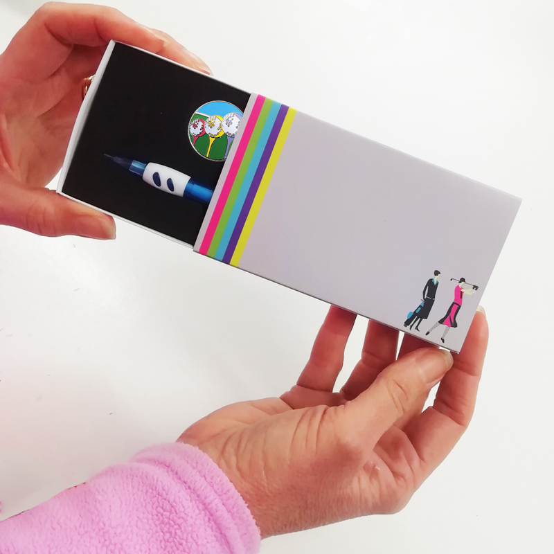 Nearest the Pin Visor Clip and Ball Marker in Presentation Sleeve - Golf Gifts UK - Golf wrapped up