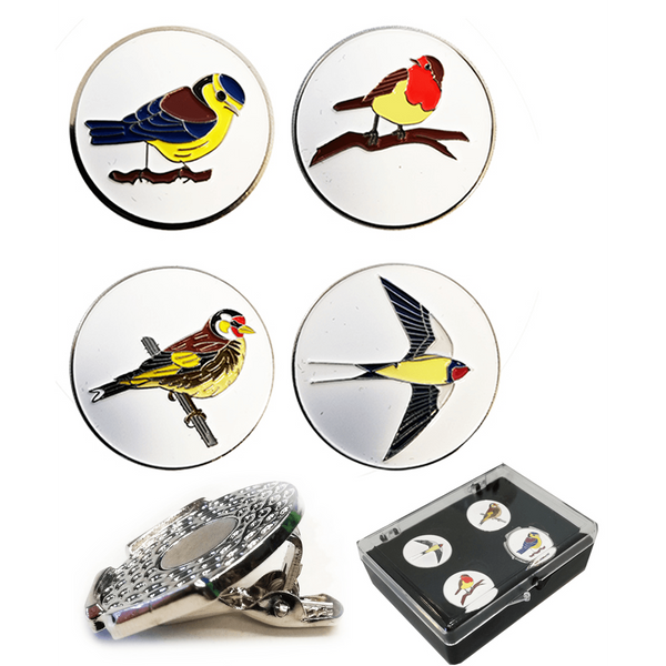 Birdie Ball Markers and Visor Clip - Golf Gifts UK - Golf wrapped up