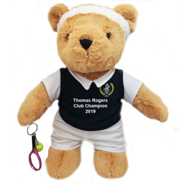 Personalised Tennis Teddy Bear (boy) - Golf Gifts UK - Golf wrapped up