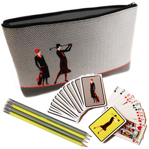Art Deco Clutch Bag, Cards and Pencils