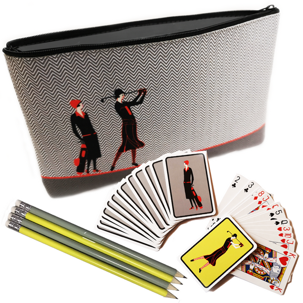 Art Deco Clutch Bag, Cards and Pencils - Golf Gifts UK - Golf wrapped up