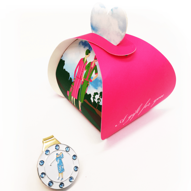 Lady Golfer Spring Clip ball marker in Gift Box - Golf Gifts UK - Golf wrapped up