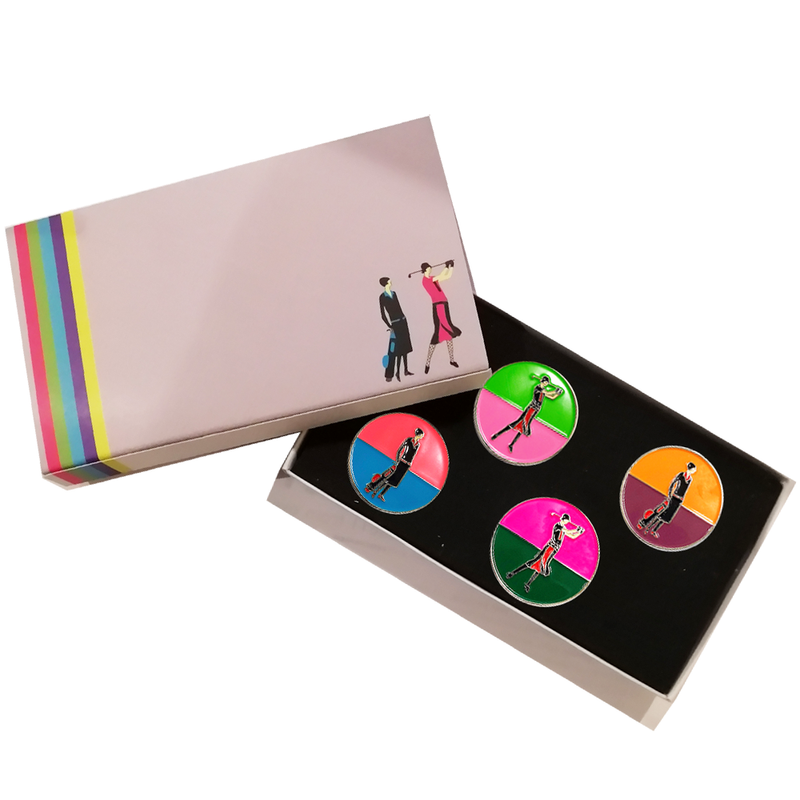 Art Deco Ball Markers in Presentation Sleeve - Golf Gifts UK - Golf wrapped up