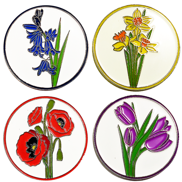 Garden Flower Ball Marker and Pencil in Presentation Sleeve - Golf Gifts UK - Golf wrapped up