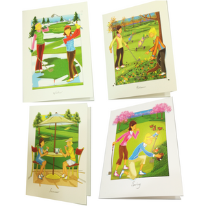Golfers Four Seasons Greeting Cards