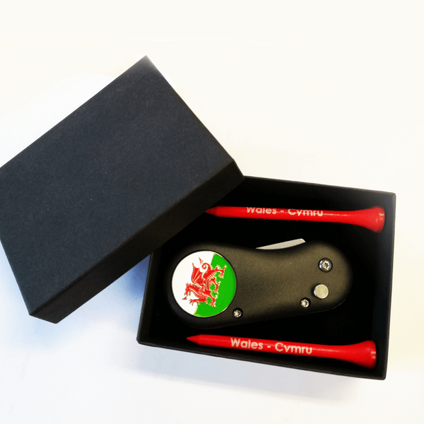 Wales Divot Tool and Tee Set - Golf Gifts UK - Golf wrapped up