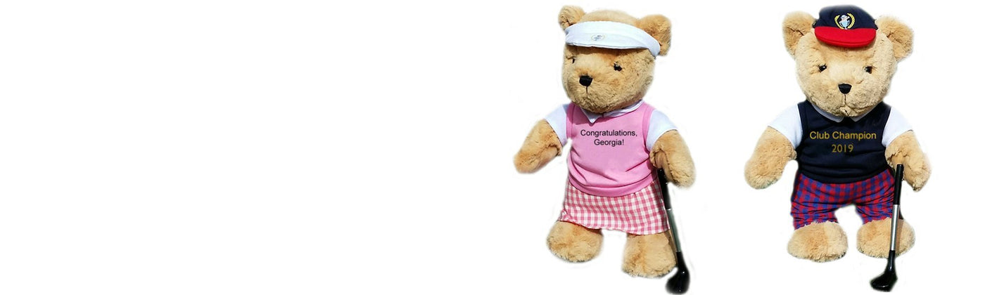 Personalised golfing teddy bears
